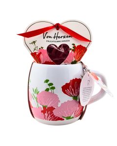 Hussel Tasse " Von Herzen", mit Fruchtgummi-Herzen, 50g