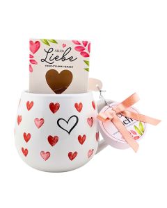 Hussel Herz-Tasse "Alles Liebe", mit süßen Fruchtgummi-Herzen, 50g