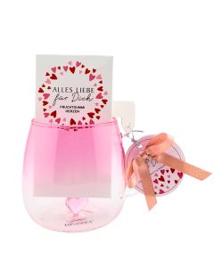 Hussel Glasbecher "Alles Liebe für Dich", mit Fruchtgummi-Herzen, 50g